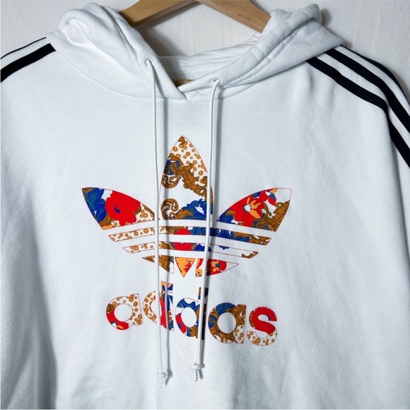 Adidas x Her Womens Cropped Boxy Hoodie Sz S - White - Picture 4 of 9
